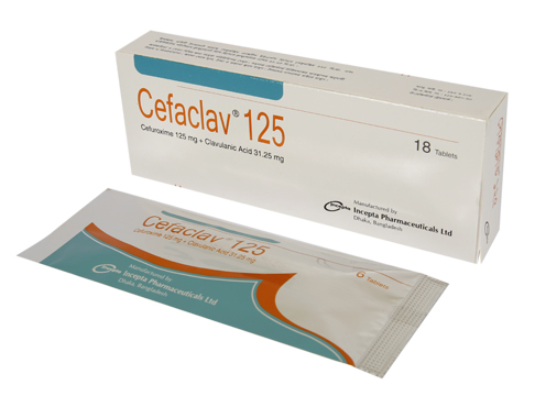 Picture of Tablet Cefaclav 125mg +31.25mg